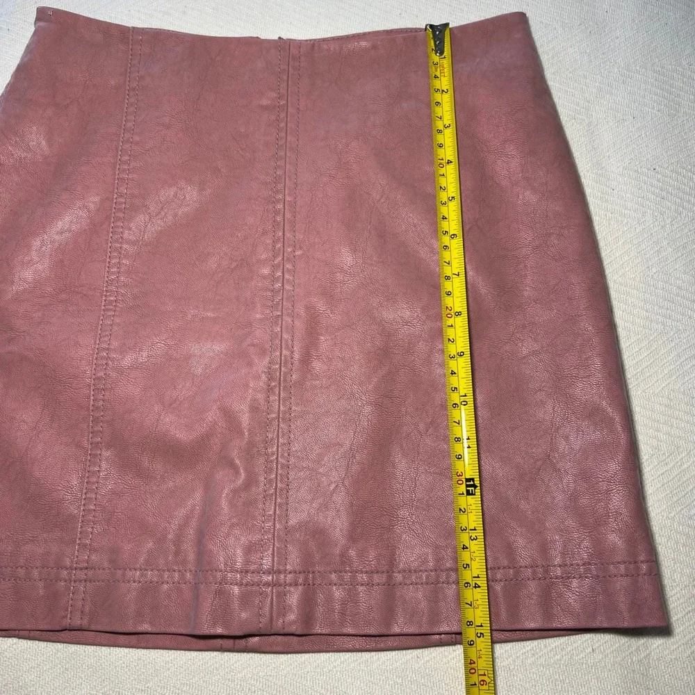 Free People Modern Femme Vegan Leather Mini Skirt Rose Pink Size 0